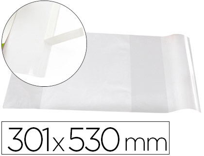 COUVRE-LIVRES LIDERPAPEL N30 PVC TRANSPARENT 13/100E 296X530MM AVEC RABAT ADHSIF ADAPTABLE