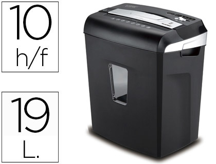 DESTRUCTEUR Q-CONNECT Q10 COUPE CROISE 5X55MM SYSTME ANTI-BOURRAGE CAPACIT 10F 19L 344X236X403MM 6.4KG