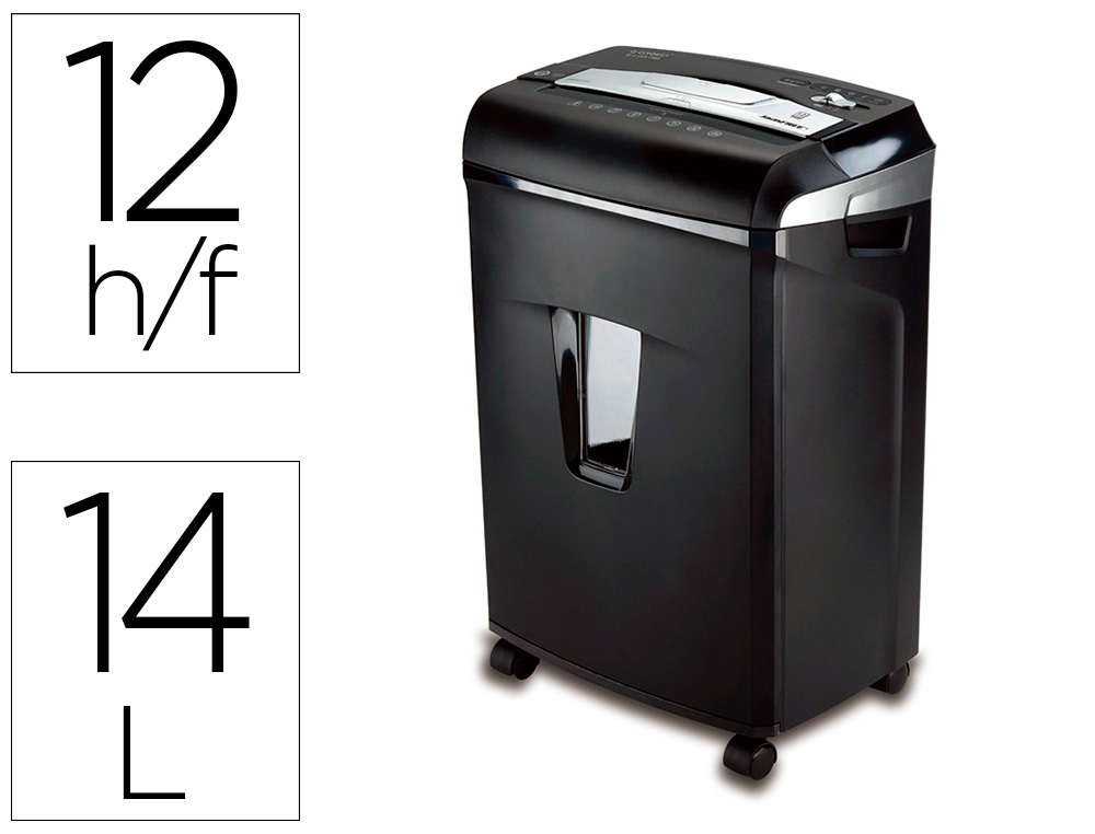 DESTRUCTEUR Q-CONNECT Q12 COUPE CROISE 5X55MM SYSTME ANTI-BOURRAGE CAPACIT 12F SCURIT14L 344X236X520MM