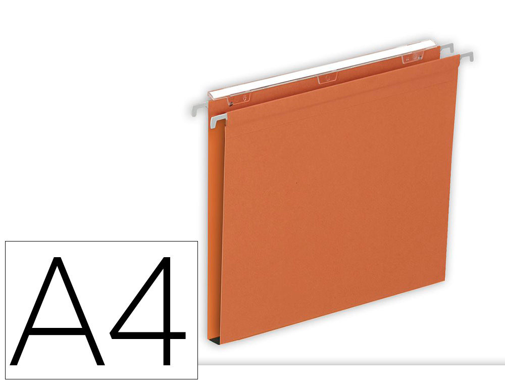DOSSIER SUSPENDU L'OBLIQUE ECONOMIQUE KRAFT ORANGE 210G  A4 TIROIR ENTRAXE 330MM       H250MM FOND 15MM BOITE 25U