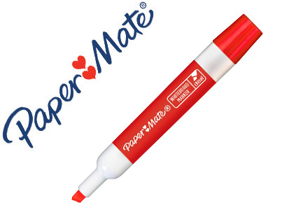 MARQUEUR PAPER MATE EFFACABLE TABLEAU BLANC POINTE          BISEAUTEE COLORIS ROUGE