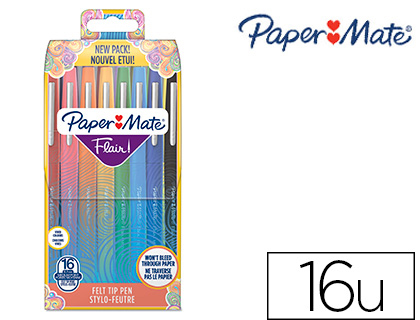 Etui 6 stylos feutres d'écriture Paper Mate Flair - Stylos feutre