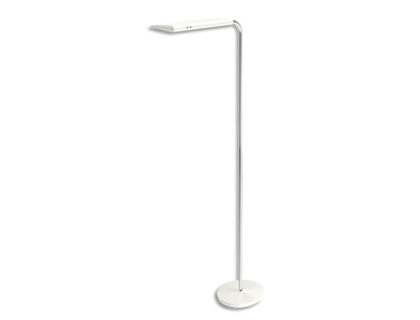 LAMPADAIRE ALBA LED SWING REVERSIBLE TETE ABS PIVOTANTE FUT CHROME BASE METAL LESTEE  LEDS INTEGREES 30W BLANC