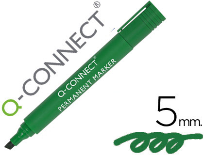 MARQUEUR Q-CONNECT PERMANENT POINTE BISEAUTE TRAC 5MM RSISTANTE CORPS PLASTIQUE COLORIS VERT