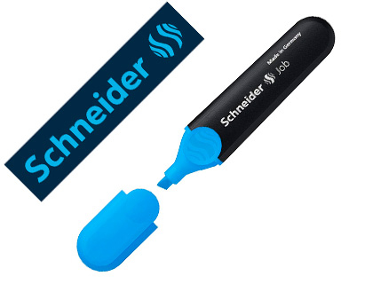 SURLIGNEUR SCHNEIDER JOB POINTE BISEAUTEE RECHARGEABLE AVEC MAXX 660 REFILL STATION  RESISTE EVAPORATION BLEU