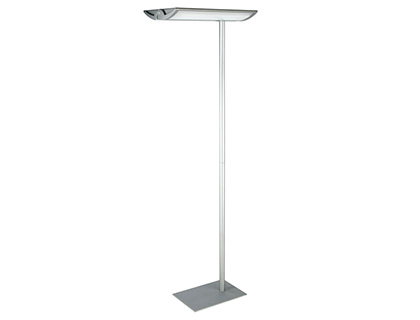 LAMPADAIRE LED MAUL NAOS BASSE CONSOMMATION CLASSE A   5W SOCLE ACIER MAT ALUMINIUM  HAUTEUR 190CM COLORIS ARGENTE