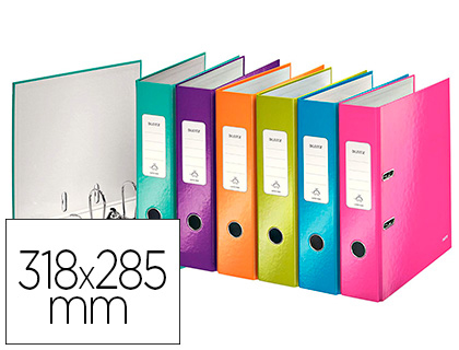 Librairie-Papeterie COLBERT  CLASSEUR LEVIER LEITZ WOW 318X285MM SURFACE  PELLICULEE DOS 8CM OEILLET PREHENSION GRIFFES BLOCAGE 600F COLORIS