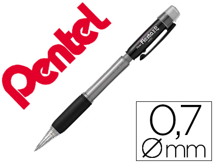 PORTE-MINE PENTEL FIESTA 0.7MM RECHARGEABLE GRIP CAOUTCHOUC GOMME AVEC  CAPUCHON CONTIENT 2 MINES HB