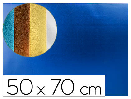 PLAQUE MOUSSE LIDERPAPEL MTALLISE 50X70CM 60G/M2 PAISSEUR 2MM UNICOLORE BLEU