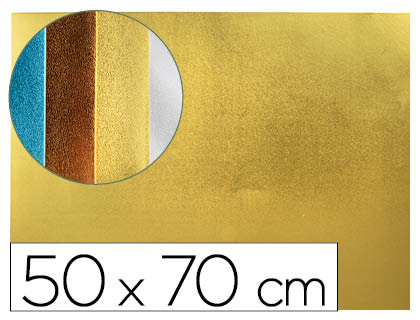 PLAQUE MOUSSE LIDERPAPEL MTALLISE 50X70CM 60G/M2 PAISSEUR 2MM UNICOLORE OR
