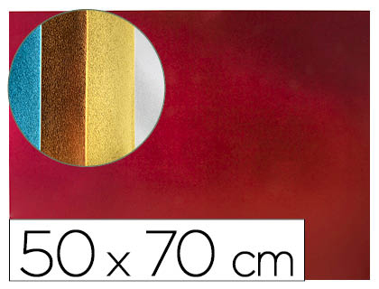 PLAQUE MOUSSE LIDERPAPEL MTALLISE 50X70CM 60G/M2 PAISSEUR 2MM UNICOLORE ROUGE