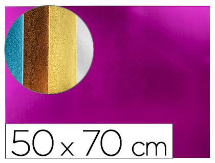 PLAQUE MOUSSE LIDERPAPEL MTALLISE 50X70CM 60G/M2 PAISSEUR 2MM UNICOLORE ROSE