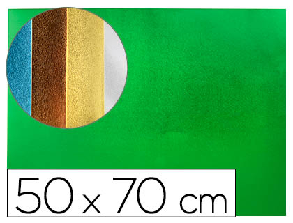 PLAQUE MOUSSE LIDERPAPEL MTALLISE 50X70CM 60G/M2 PAISSEUR 2MM UNICOLORE VERT