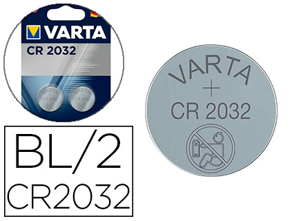 somado  PILE BOUTON VARTA LITHIUM CR2032 3V BLISTER 2 UNITES