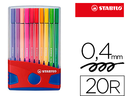 Stylo-feutres Stabilo Pen 68 - ColorParade - étui de 20 feutres