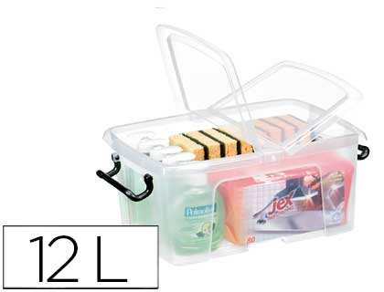 BOITE RANGEMENT CEP POLYPROPYLENE COUVERCLE       PAPILLON CLIPSE 2 POIGNEES    40X29,5X18,3CM TRANSPARENT