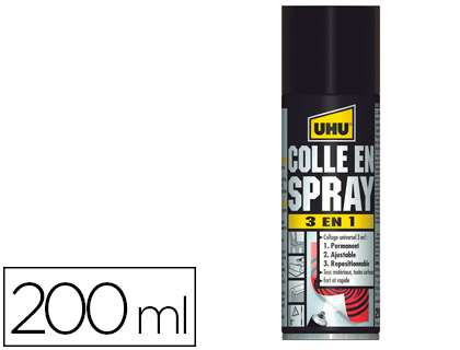 UHU colle en spray, permanente,transparente, flacon de 200ml : :  Bricolage