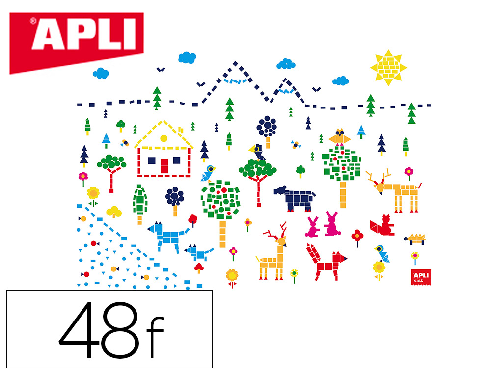 KIT APLI DE 4 AFFICHES FORET DIM. 700X1000MM + 48 FEUILLES DE GOMMETTES + 4 MODELES      COULEUR A5