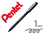 STYLO-BILLE PENTEL IZEE RETRACTABLE ECRITURE MOYENNE  POINTE 1MM ENCRE FAIBLE       VISCOSITE RECHARGEABLE NOIR
