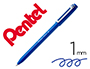 STYLO-BILLE PENTEL IZEE RETRACTABLE ECRITURE MOYENNE  POINTE 1MM ENCRE FAIBLE       VISCOSITE RECHARGEABLE BLEU