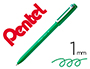 STYLO-BILLE PENTEL IZEE RETRACTABLE ECRITURE MOYENNE  POINTE 1MM ENCRE FAIBLE       VISCOSITE RECHARGEABLE VERT