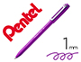 STYLO-BILLE PENTEL IZEE RETRACTABLE ECRITURE MOYENNE  POINTE 1MM ENCRE FAIBLE       VISCOSITE RECHARGEABLE VIOLET