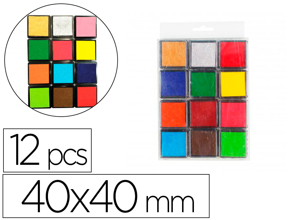 ENCREURS SODERTEX EMPREINTE DIGITALE MOUSSE EVA 12 PCS     40MM DIMENSIONS 40X40MM COLORIS ASSORTIS