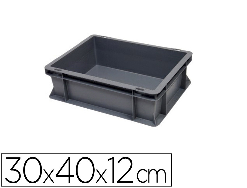 BAC MANUTENTION VISO POLYPROPYLENE TRES RIGIDE PAROIS RENFORCEES EMPILABLE 10L CHARGE 15KG 30X40X12CM GRIS