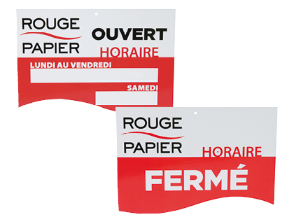 PANNEAU HORAIRE ROUGE PAPIER A4 350G PLASTIFI BRILLANT