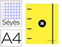 CLASSEUR ANTARTIK 4 ANNEAUX 25MM A4 CARTON REMBORDE       FEUILLETS MOBILES SEYES       COLORIS JAUNE