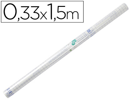 COUVRE-LIVRES LIDERPAPEL ADHSIF REPOSITIONNABLE 0.33X1.50M ROULEAU PLASTIQUE 50 MICRONS