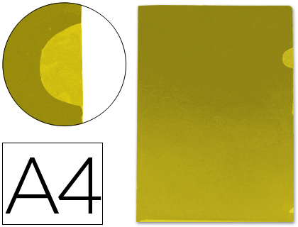 POCHETTE COIN LIDERPAPEL POLYPROPYLNE 180 MICRONS A4 210X297MM CAPACIT 20F COLORIS JAUNE TRANSPARENT