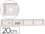 RGLE LIDERPAPEL GRADUATION VERTICALE HORIZONTALE 20CM BORD BISEAUT GAMME CRISTAL TRANSPARENTE CONOMIQUE