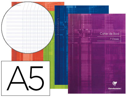 CARNET BORD PIQU CLAIREFONTAINE POUR ENSEIGNANTS A5 14,8X21CM 40 PAGES
