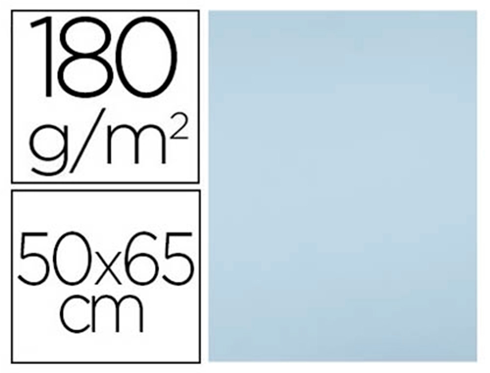 PAPIER CARTONN LIDERPAPEL DESSIN TRAVAUX MANUELS 180G/M2 50X65CM UNICOLORE BLEU