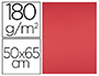 PAPIER CARTONN LIDERPAPEL DESSIN TRAVAUX MANUELS 180G/M2 50X65CM UNICOLORE ROUGE