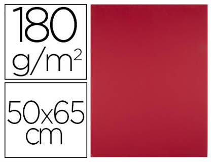 PAPIER CARTONN LIDERPAPEL DESSIN TRAVAUX MANUELS 180G/M2 50X65CM UNICOLORE ROUGE NOL
