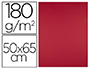 PAPIER CARTONN LIDERPAPEL DESSIN TRAVAUX MANUELS 180G/M2 50X65CM UNICOLORE ROUGE NOL