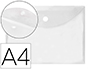 POCHETTE ENVELOPPE LIDERPAPEL POLYPROPYLNE 180 MICRONS A4 297X210MM FERMETURE VELCRO COLORIS TRANSPARENT