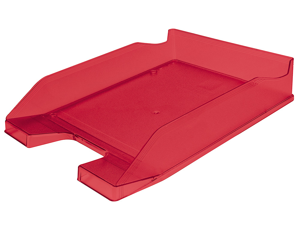 CORBEILLE  COURRIER Q-CONNECTPOLYPROPYLNE DOCUMENTS A4+ 240X320MM EMPILABLE 350X255X65MM COLORIS ROUGE TRANSPARENT