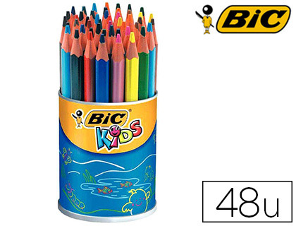 Office Expert  CRAYON COULEUR BIC KIDS EVOLUTION RÉSINE SYNTHÈSE 140MM  TRIANGLE GROS MODULE RÉSISTE MORDILLAGE ÉTUI CARTON 12 UNITÉS