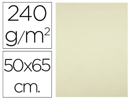 PAPIER CARTONN LIDERPAPEL DESSIN TRAVAUX MANUELS 240G/M2 50X65CM UNICOLORE JAUNE