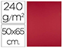 PAPIER CARTONN LIDERPAPEL DESSIN TRAVAUX MANUELS 240G/M2 50X65CM UNICOLORE ROUGE NOL