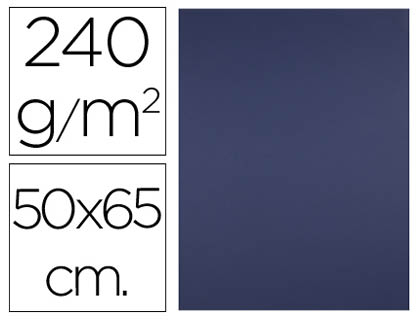 PAPIER CARTONNE LIDERPAPEL 50X65CM 240GR COLORIS BLEU    SAPHIR PAQUET 25 FEUILLES