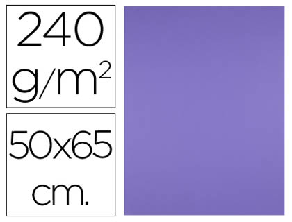 PAPIER CARTONNE LIDERPAPEL 50X65CM 240GR COLORIS POURPRE PAQUET 25 FEUILLES