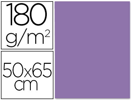 PAPIER CARTONNE LIDERPAPEL 50X65CM 180GR COLORIS POURPRE PAQUET 25 FEUILLES