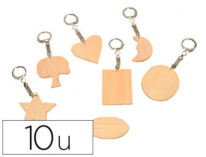 PORTE-CLS BOIS  DCORER FORMES GOMTRIQUES SACHET 10 UNITS