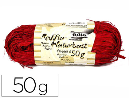 RAPHIA VGTAL BRIN 1M PELOTE 50G COLORIS ROUGE VIF