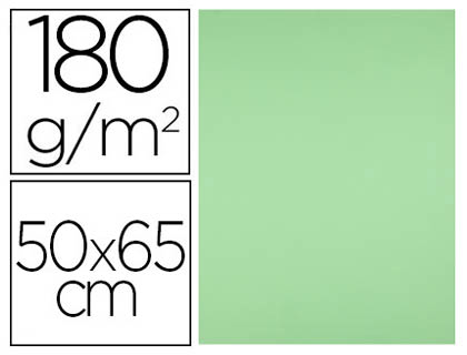 PAPIER CARTONNE LIDERPAPEL 50X65CM 180GR COLORIS VERT    HERBE PAQUET 25 FEUILLES