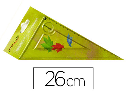 EQUERRE ROUGE PAPIER 45 DEGRS PLASTIQUE INCASSABLE 26CM